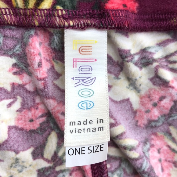 LuLaRoe Floral Print Leggings, One Size - Picture 5 of 7